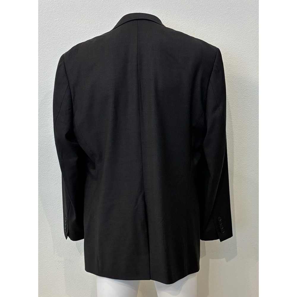 Santorelli Linea Blu Blazer 100% Super 140s ExtraFine Merino Wool Men 42R Black - Picture 4 of 16